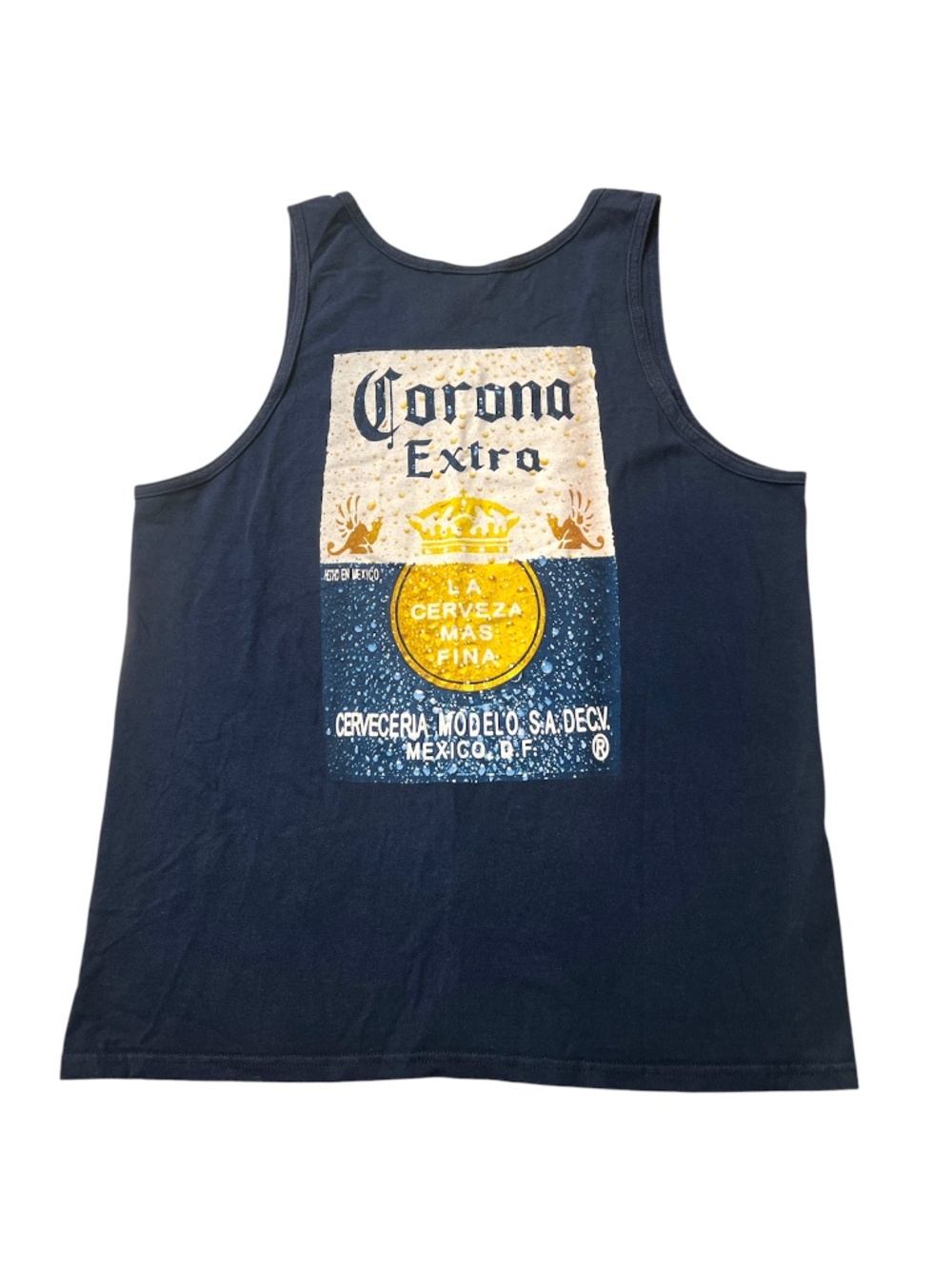 Vintage Corona Extra Cold Beer Puerto Vallarta Mexico Summer Graphic Tank Top L